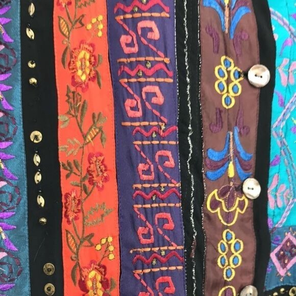 Chico's Colorful Multi Media Button Down Shirts Size 2 US M - Picture 6 of 14